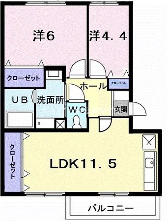 エルディムパディＢの物件間取画像